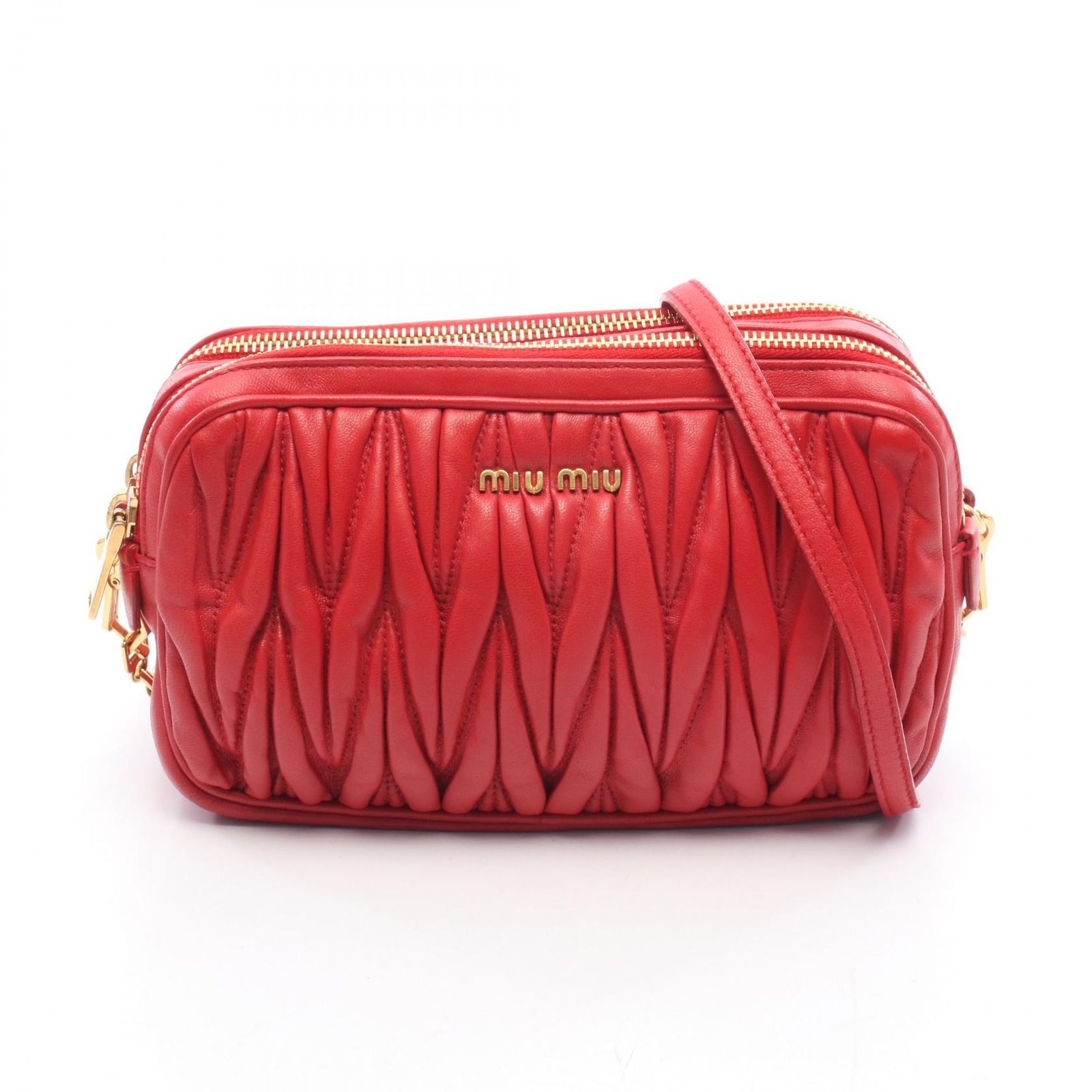 ミュウ ミュウ Miu Miu ショルダーバッグ マテラッセ レッド