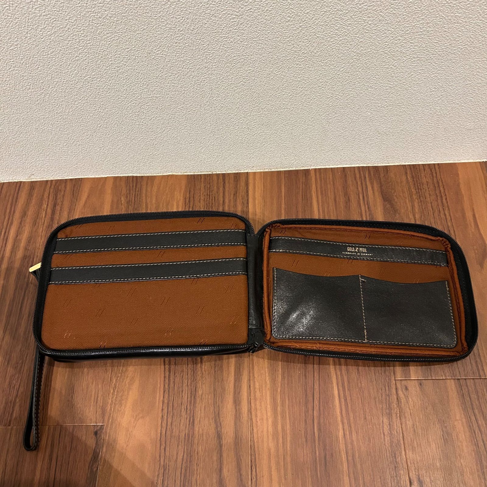 希少 美品 ドイツ製 GOLD PFEIL メンズ クラッチバッグ セカンドバッグ