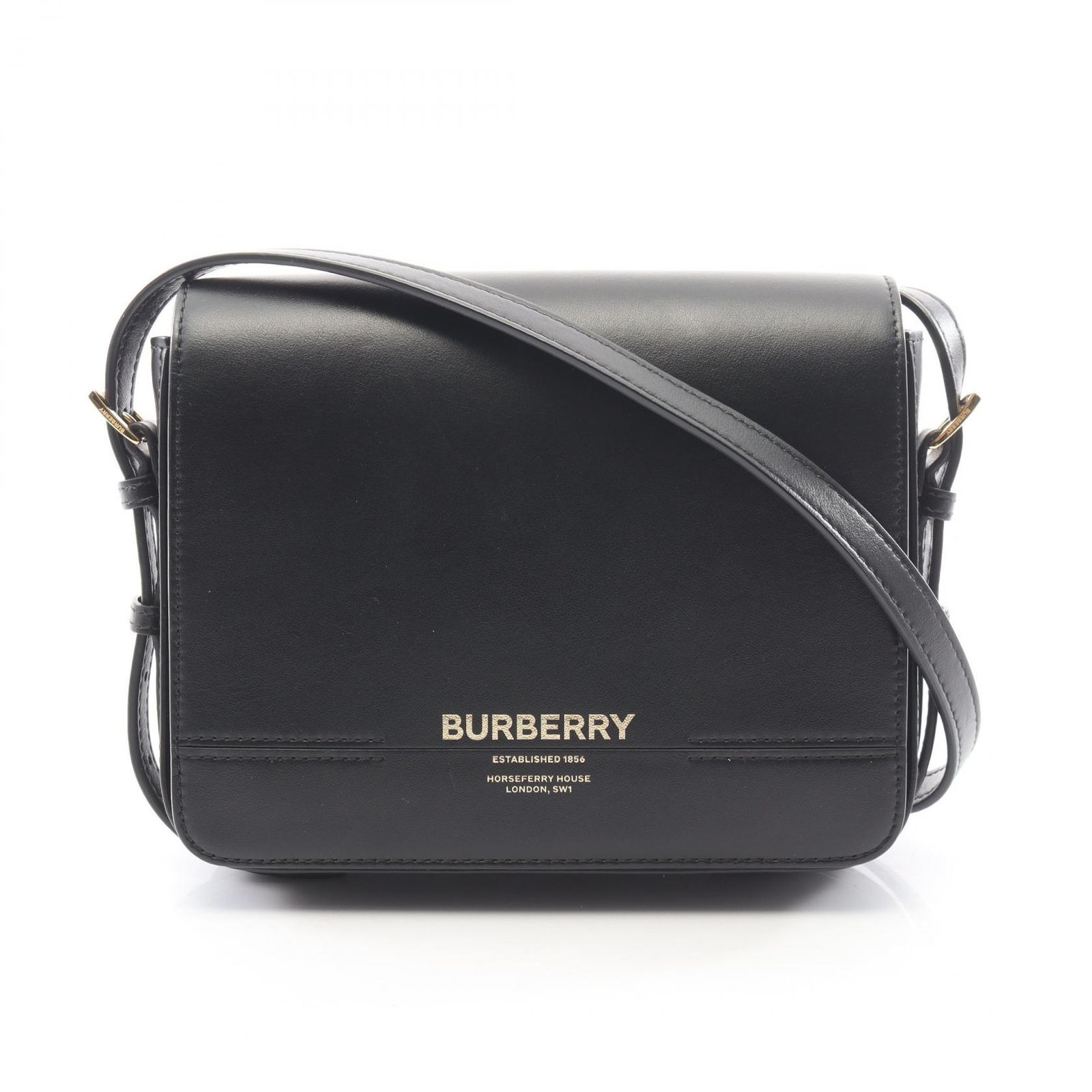 バーバリー BURBERRY ショルダーバッグ グレース ブラック レザー ショルダーバッグ レディース Used A