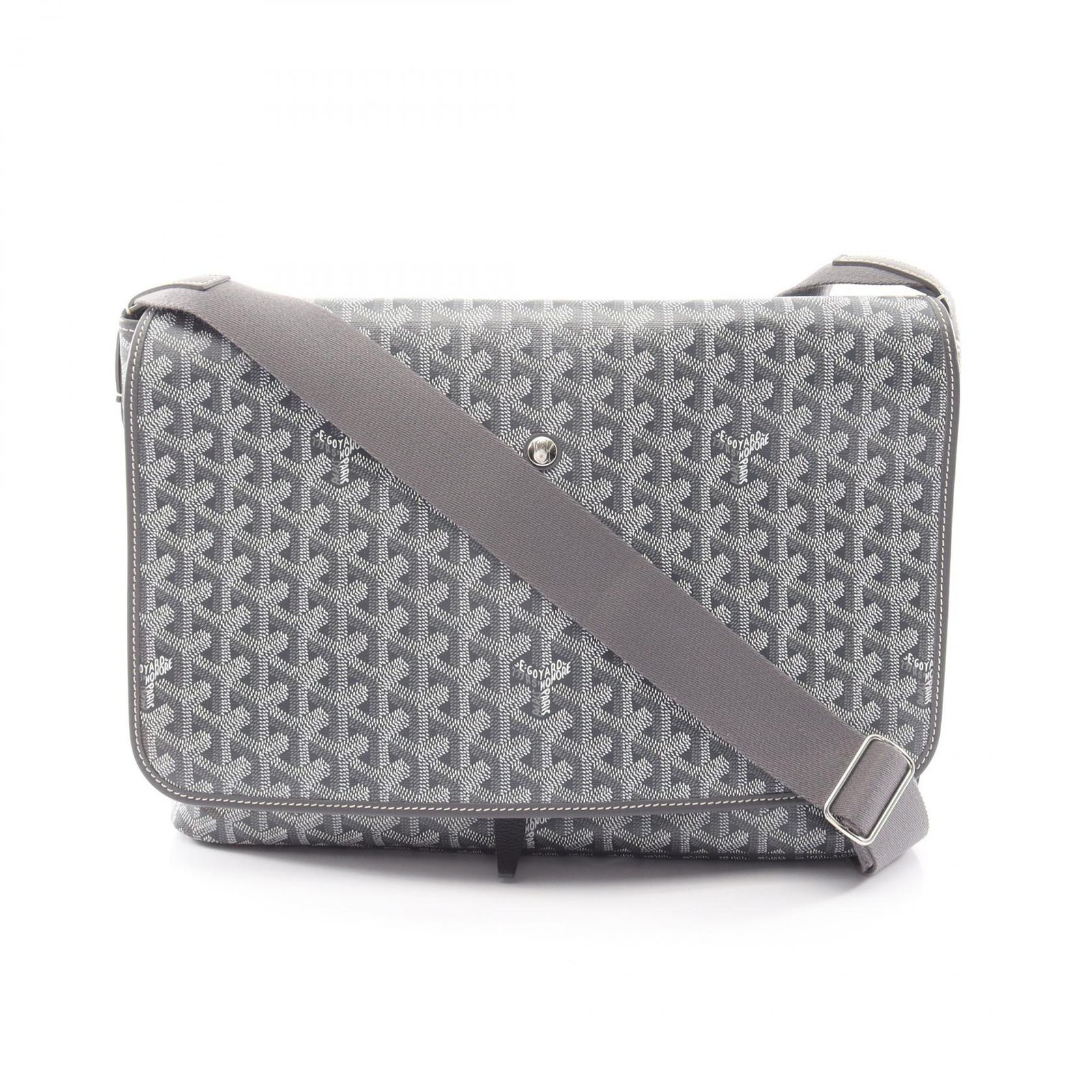 ゴヤール GOYARD ショルダーバッグ カペシアンMM グレー/ホワイト PVCコーティングキャンバス レザー カペシアン MM ユニセックス Used A