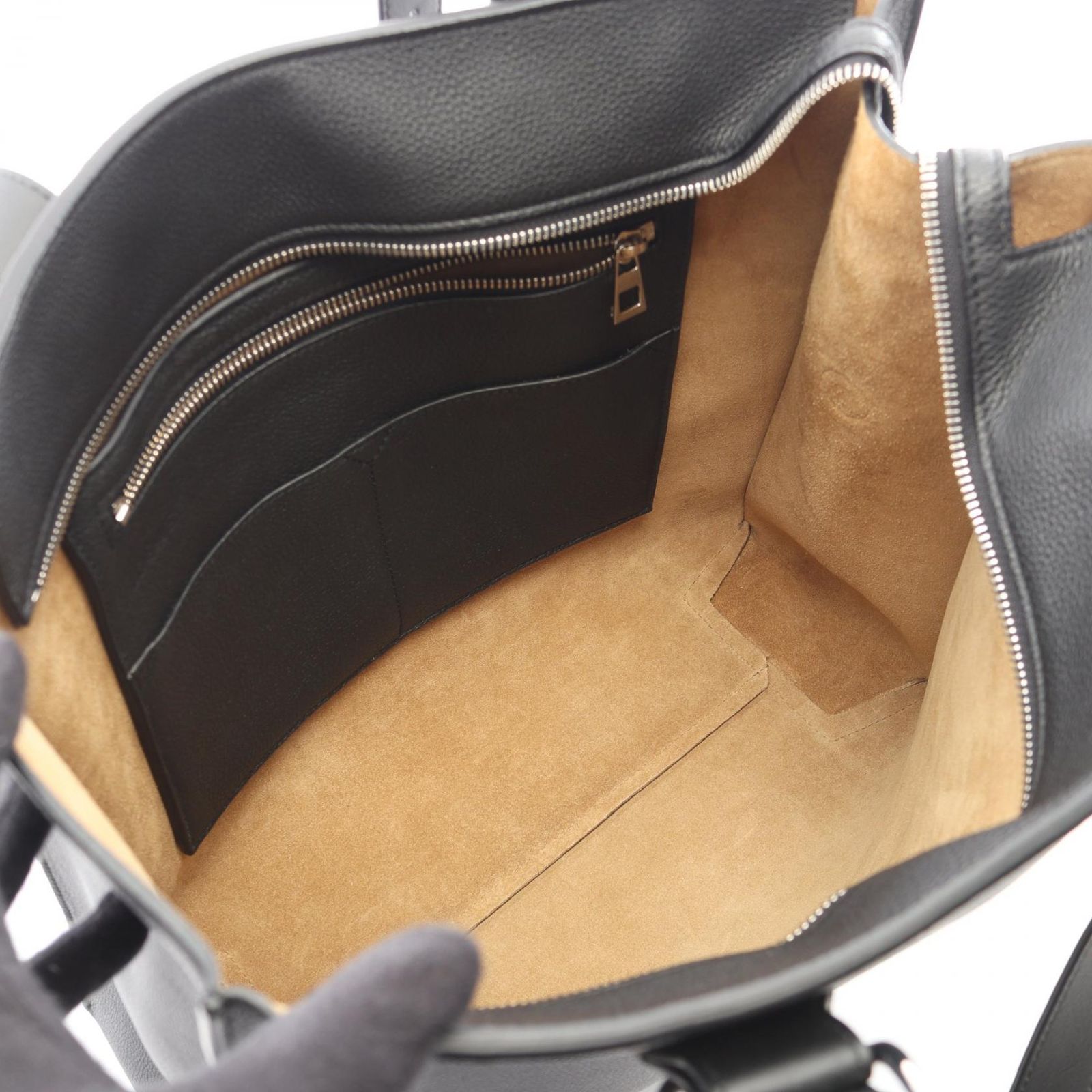 ロエベ LOEWE トートバッグ バックルホリゾンタル アナグラム ブラック