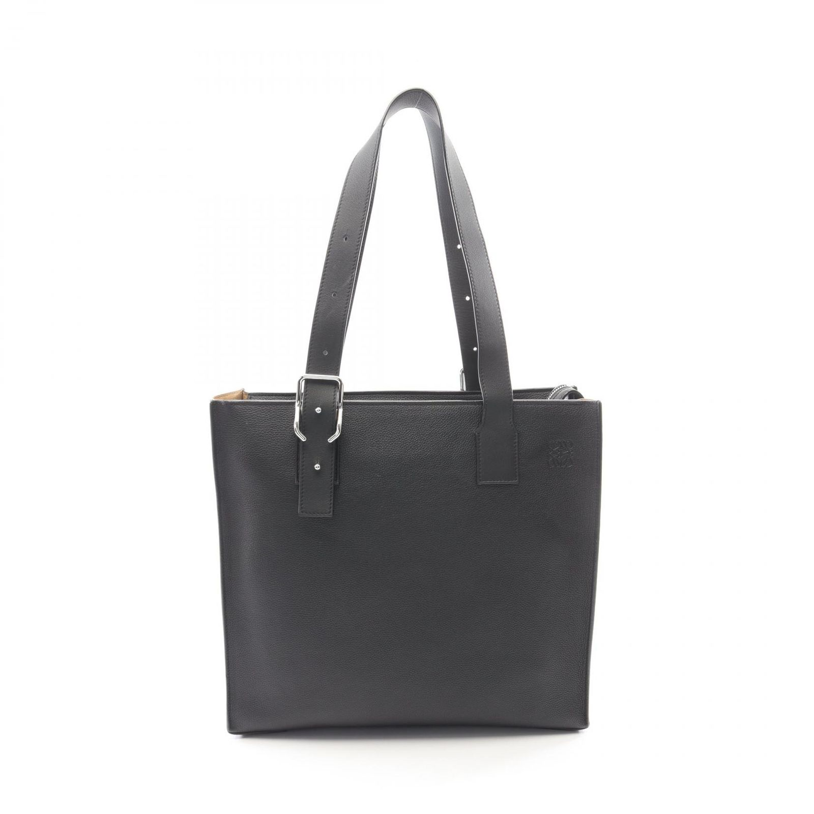 ロエベ LOEWE トートバッグ バックルホリゾンタル アナグラム ブラック