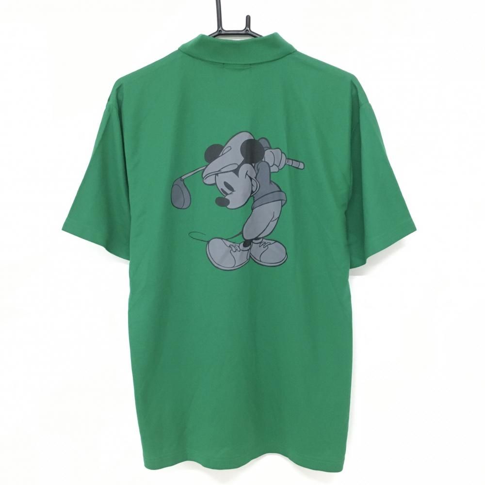 【未使用・タグ付】HYPEGOLF　ハイプゴルフ　総柄　半袖　ポロシャツ　L 超美品】ハイプゴルフ×DISNEY 半袖ポロシャツ グリーン 背面ミッキー