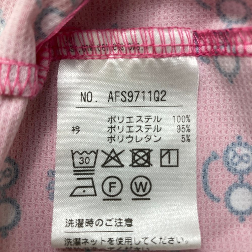 サイズ：M AND PER SE アンパスィ 半袖ポロシャツ 総柄 ピンク系