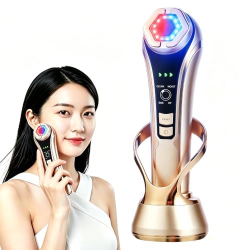 美顔器 1台多役 EMS RF イオン導入導出 超音波 温熱ケア リフトアップ 赤色LED 青色LED 3段階調整 初心者向け スキンケア 多機能美顔器 目元 男女兼用 自宅エステ 旅行 出張 母 父 誕生日プレゼント 30代 40代 50代 670db3d4