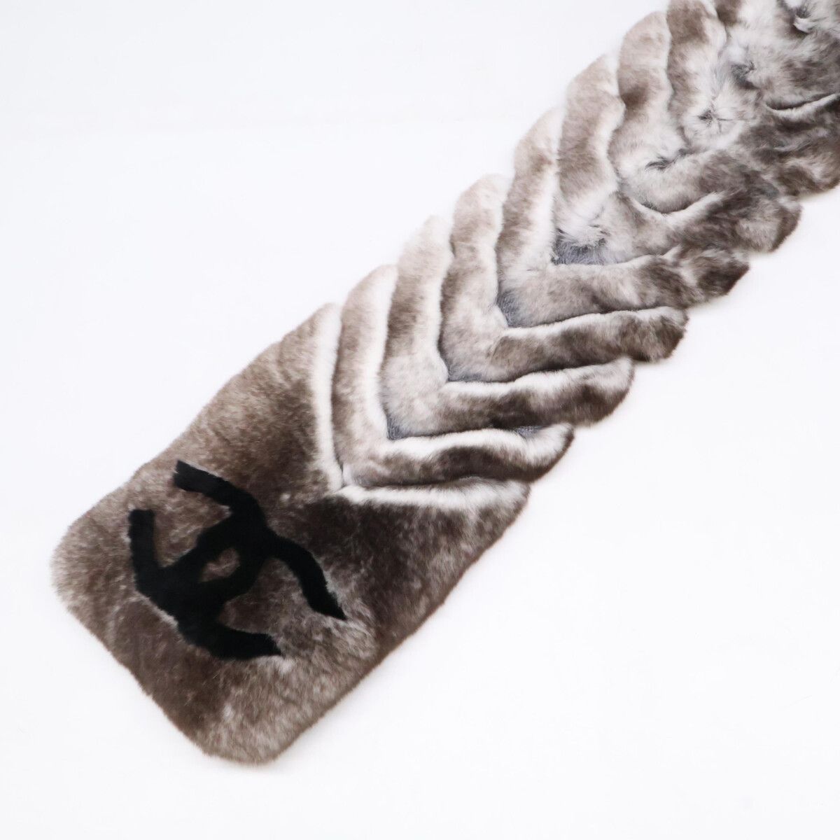 CHANEL シャネル オリラグ×カシミヤ リアルファー 両端ココマーク
