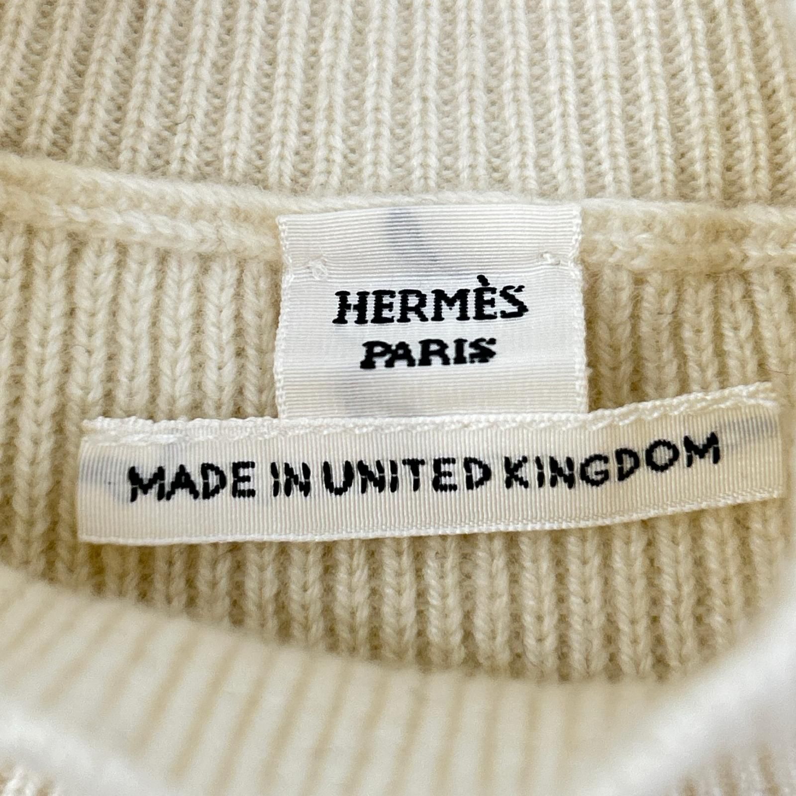 HERMES エルメス 2H2661D1 カシミヤ100 セリエボタン センターシーム