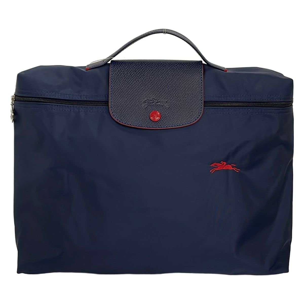 LONGCHAMP(ロンシャン) ハンドバッグ ル・プリアージュクラブ ネイビー×レッド ブリーフケース/折りたたみ レザー