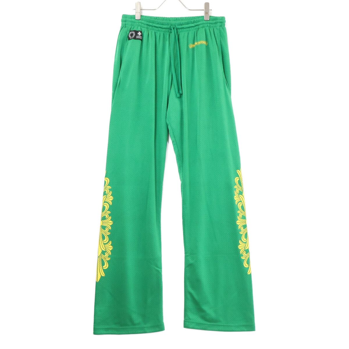 CHROME HEARTS クロムハーツ MESH VARSITY PANTS CH メッシュプリントロングパンツ グリーン Chrome hearts クロムハーツ 【新品同様】MESH VARSITY PANTS ロゴ