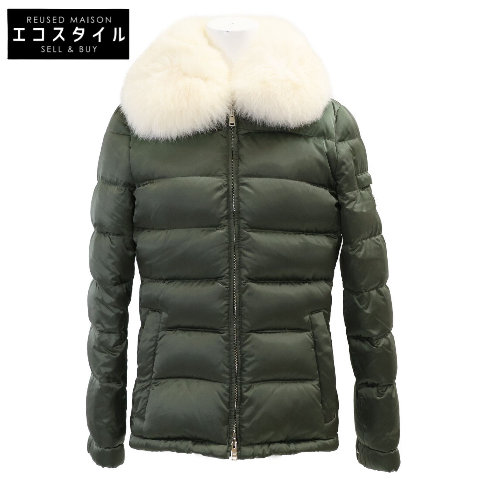 【専用】PRADAオリーブグリーン ファー付きダウンジャケット38 PRADA プラダ 【国内正規】28B061 フォックスファーカラー付