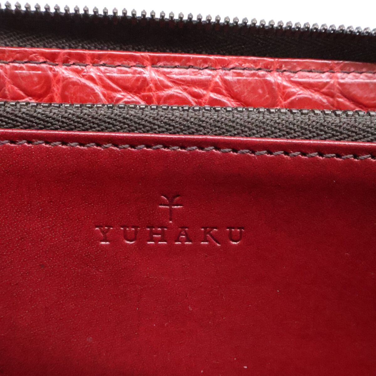 YUHAKU ユハク 新品同様 YFA114-48 クロコダイルラウンドファスナー