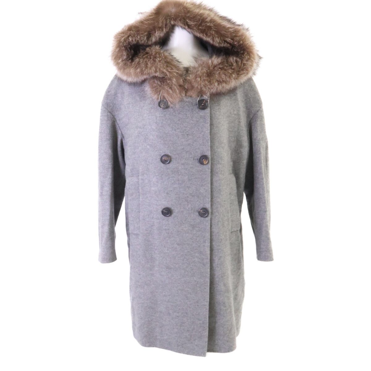 ミナ ブルネロクチネリ ファー カシミヤ ミリタリーコート BRUNELLO CUCINELLI ブルネロクチネリ 美品 モニーレ装飾 ファー付き