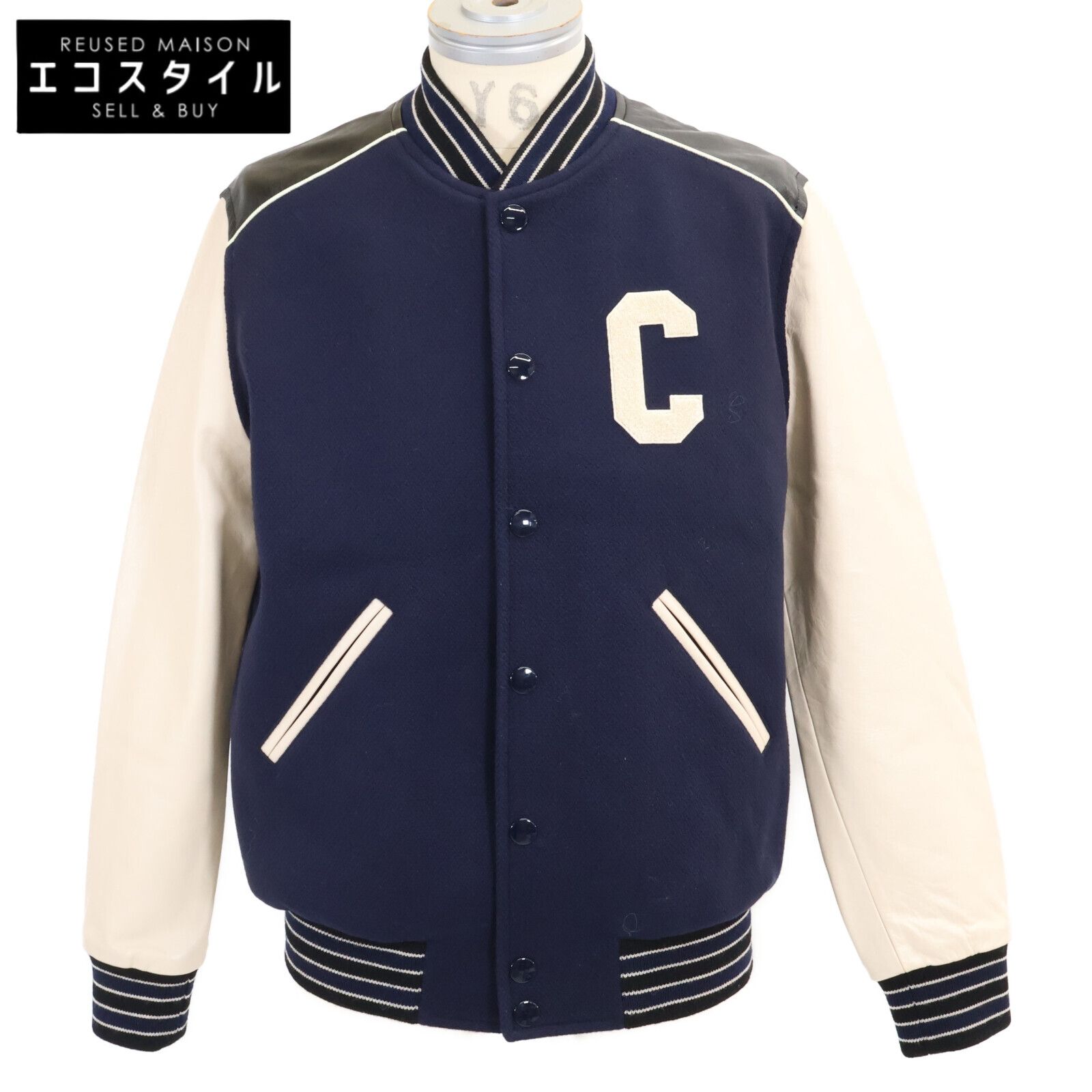 CELINE　セリーヌ　【美品/国内正規】2V56D896C アームレザー切替 クラシックテディジャケット　44