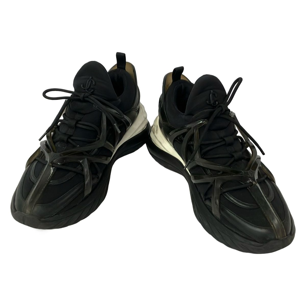 JIMMY CHOO(ジミーチュウ) スニーカー 38 レディース cosmos 黒×白