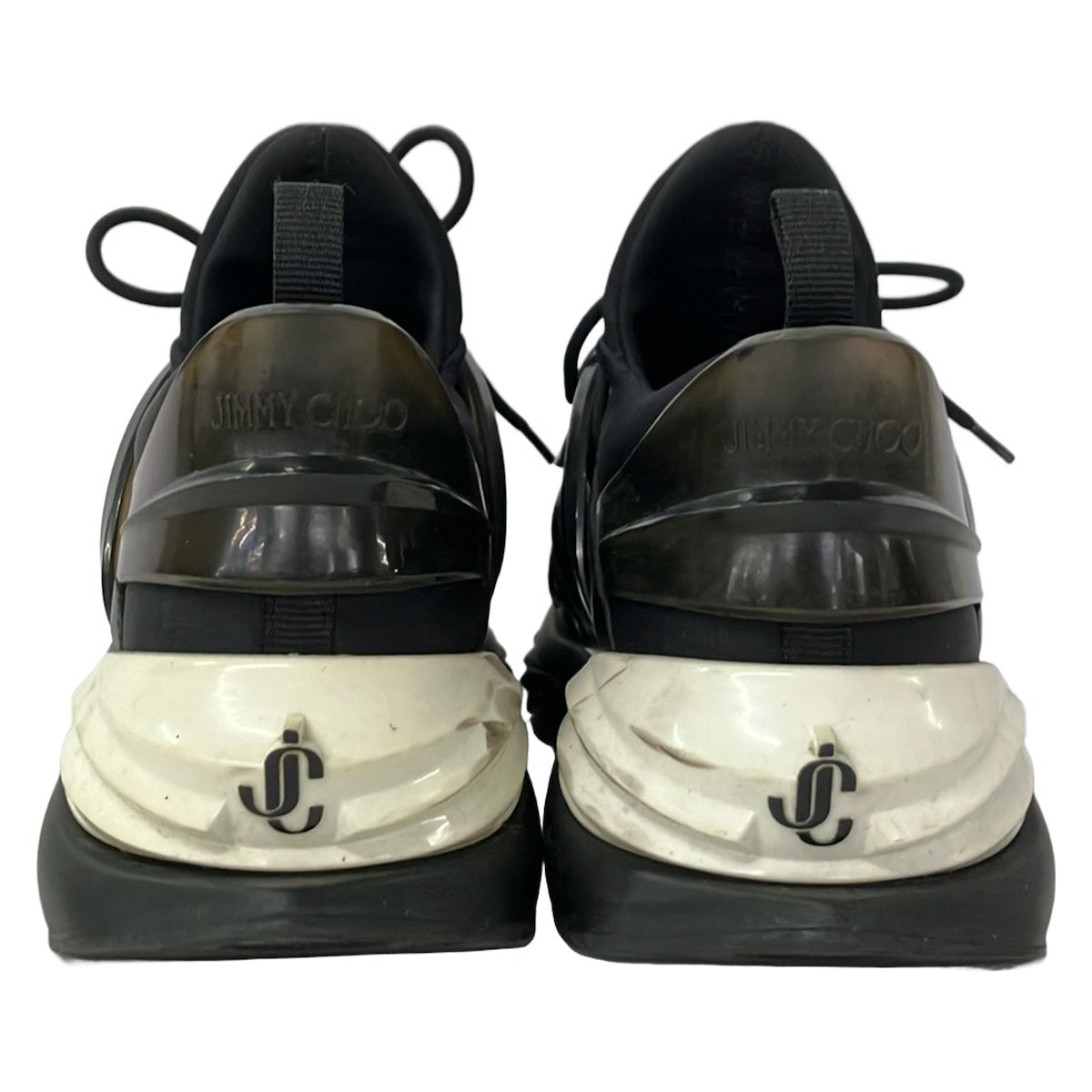 JIMMY CHOO(ジミーチュウ) スニーカー 38 レディース cosmos 黒×白