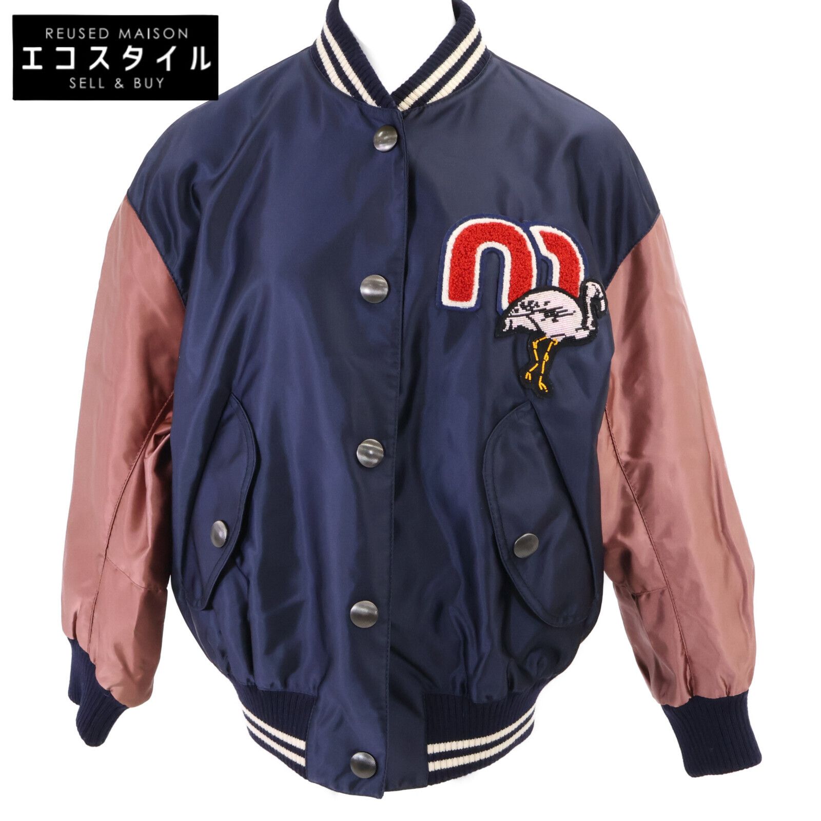 MIUMIU ミュウミュウ 【美品/国内正規】ML471 ロゴ/フラミンゴワッペン