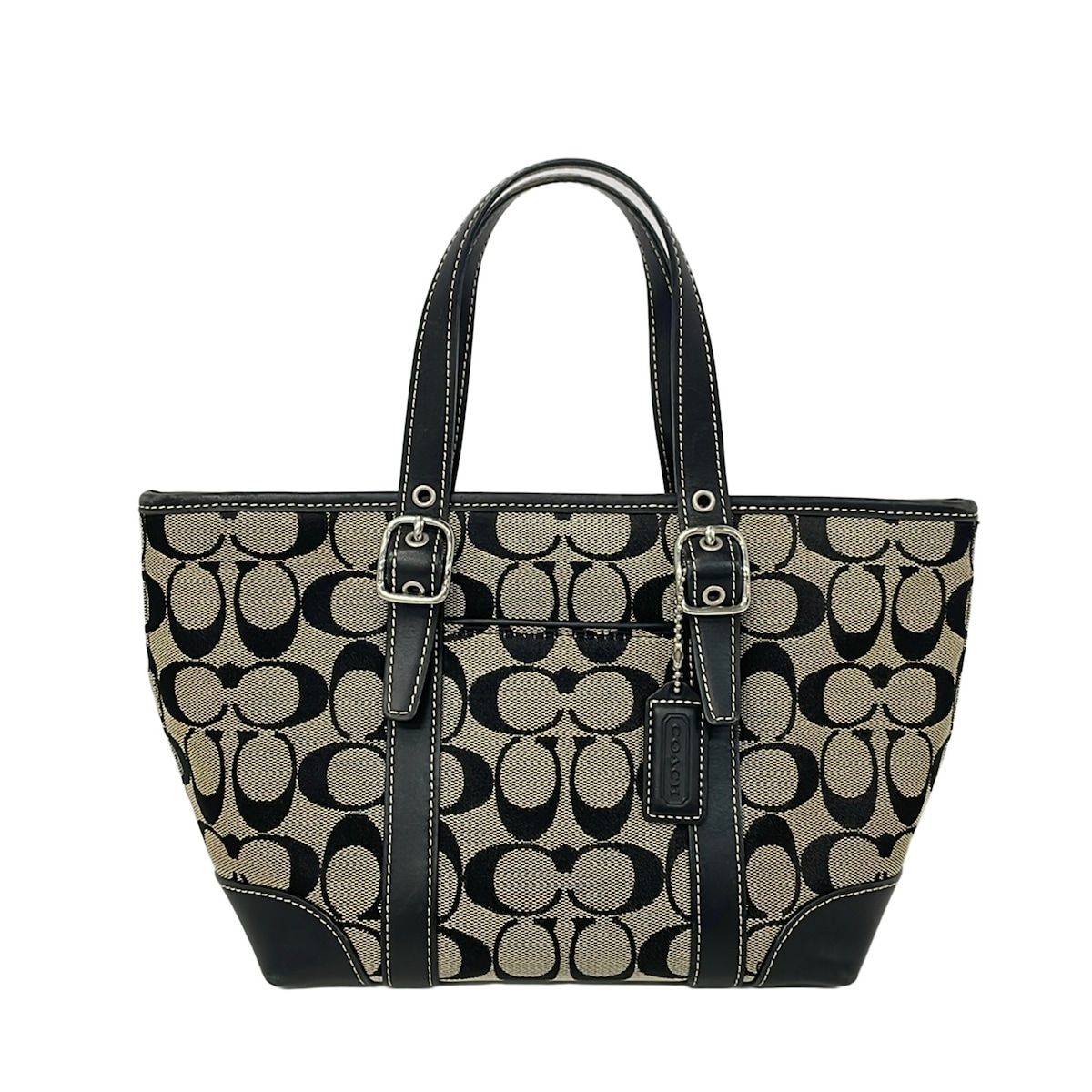 COACH(コーチ) ハンドバッグ レディース - 6043 アイボリー×黒 レザー
