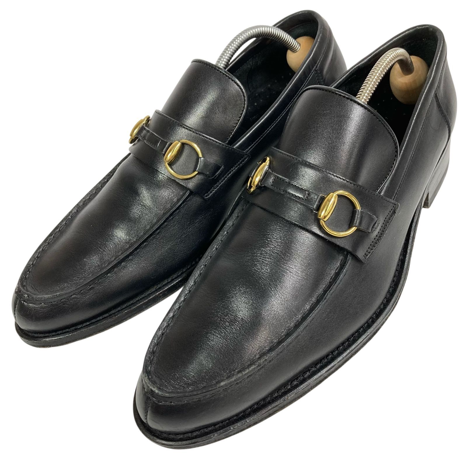 グッチ】本物 GUCCI 靴 25.5cm 黒 ホースビット ローファー スリッポン