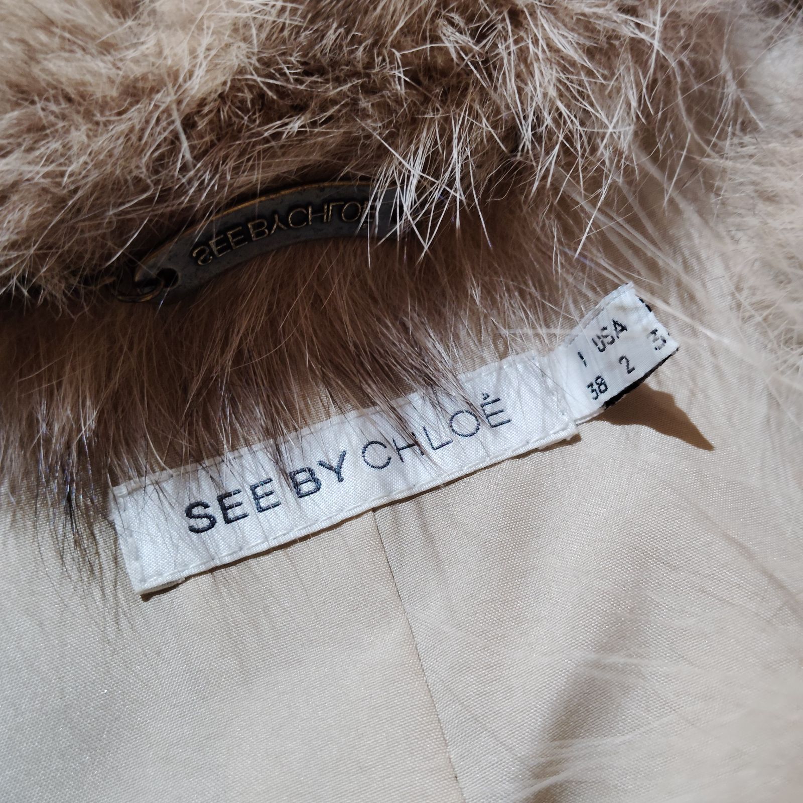 SEE BY CHLOE フォックスファーコート ショート丈 シーバイクロエ