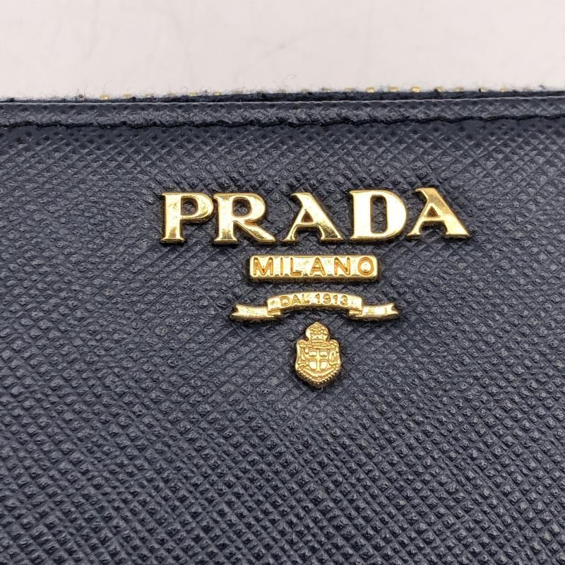 中古】PRADA サフィアーノ 二つ折り財布 ネイビー 1ML522 プラダ[17