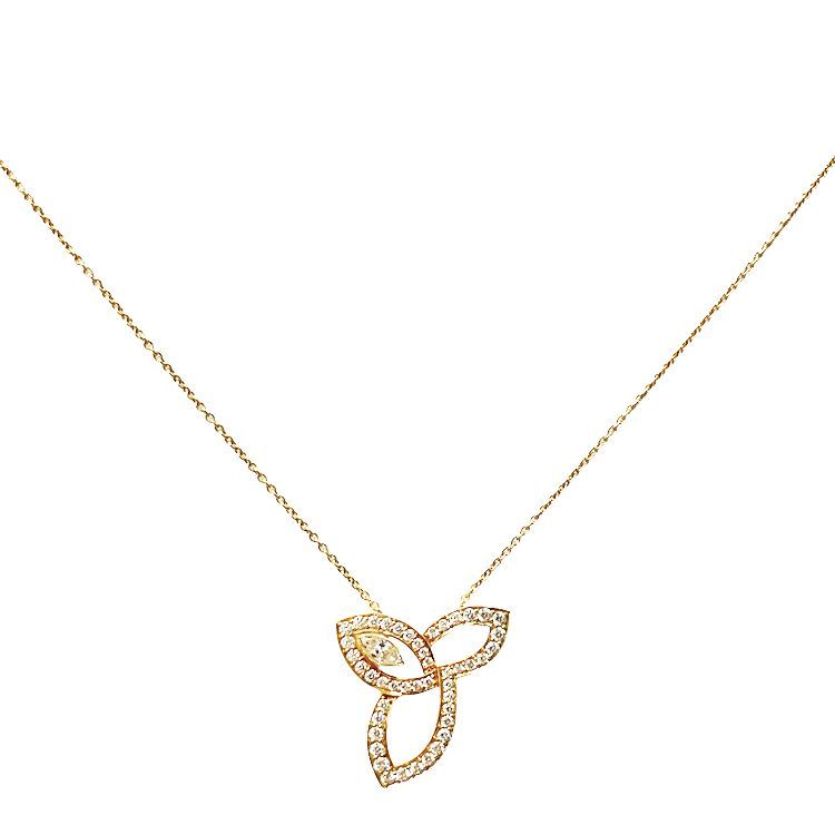 HARRY WINSTON ハリーウィンストン リリークラスター ペンダント PEDYMQRFLC ネックレス 18KYG 750YG イエローゴールド ダイヤモンド 0.68ct マーキースカット レディース