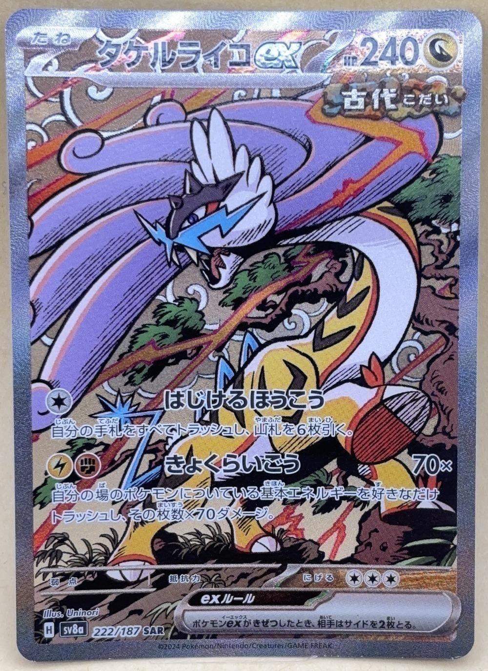 中古】 ポケモンカードゲーム タケルライコex SV8A SV8A 222/187 SAR