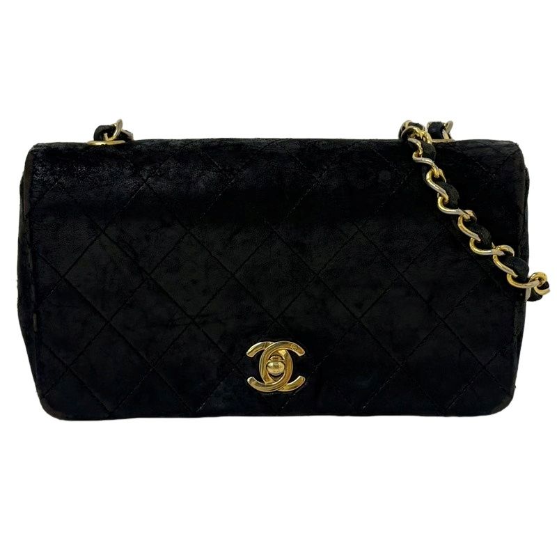 CHANEL シャネル ミニマトラッセ フルフラップ シングルチェーン A03571 ブラック ラムスキン ショルダーバッグ レディース 【中古】 22607K332