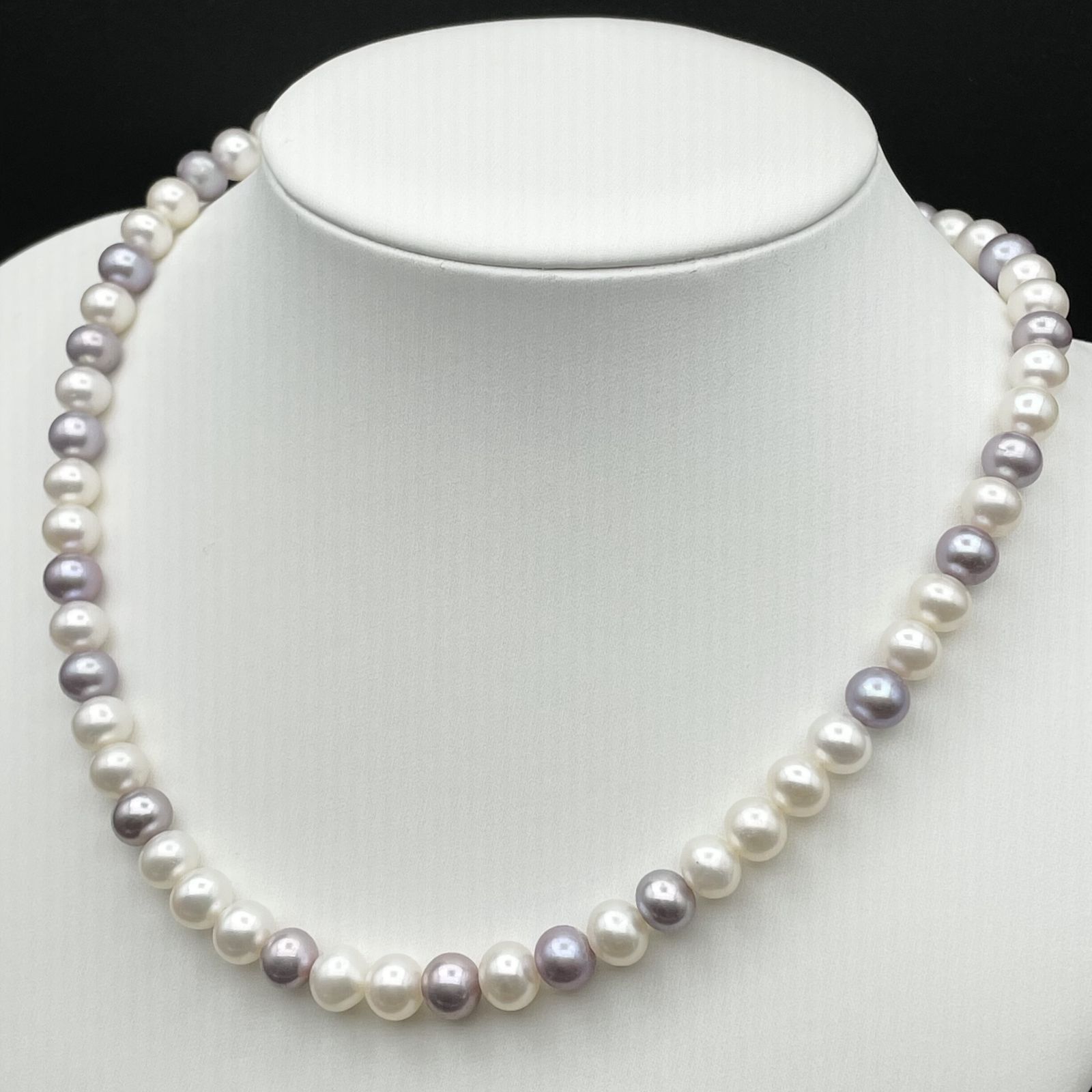 淡水真珠ネックレス TASAKI 淡水真珠 約7.5mm-8mm ネックレス Silver【2022994-0407
