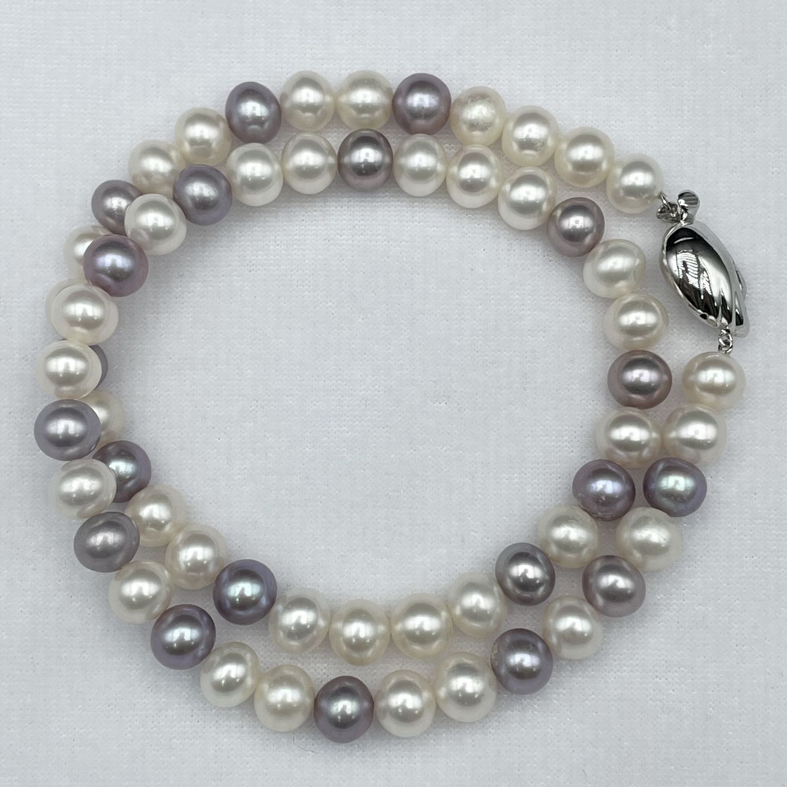 TASAKI 淡水真珠 約7.5mm-8mm ネックレス Silver【2022994-0407
