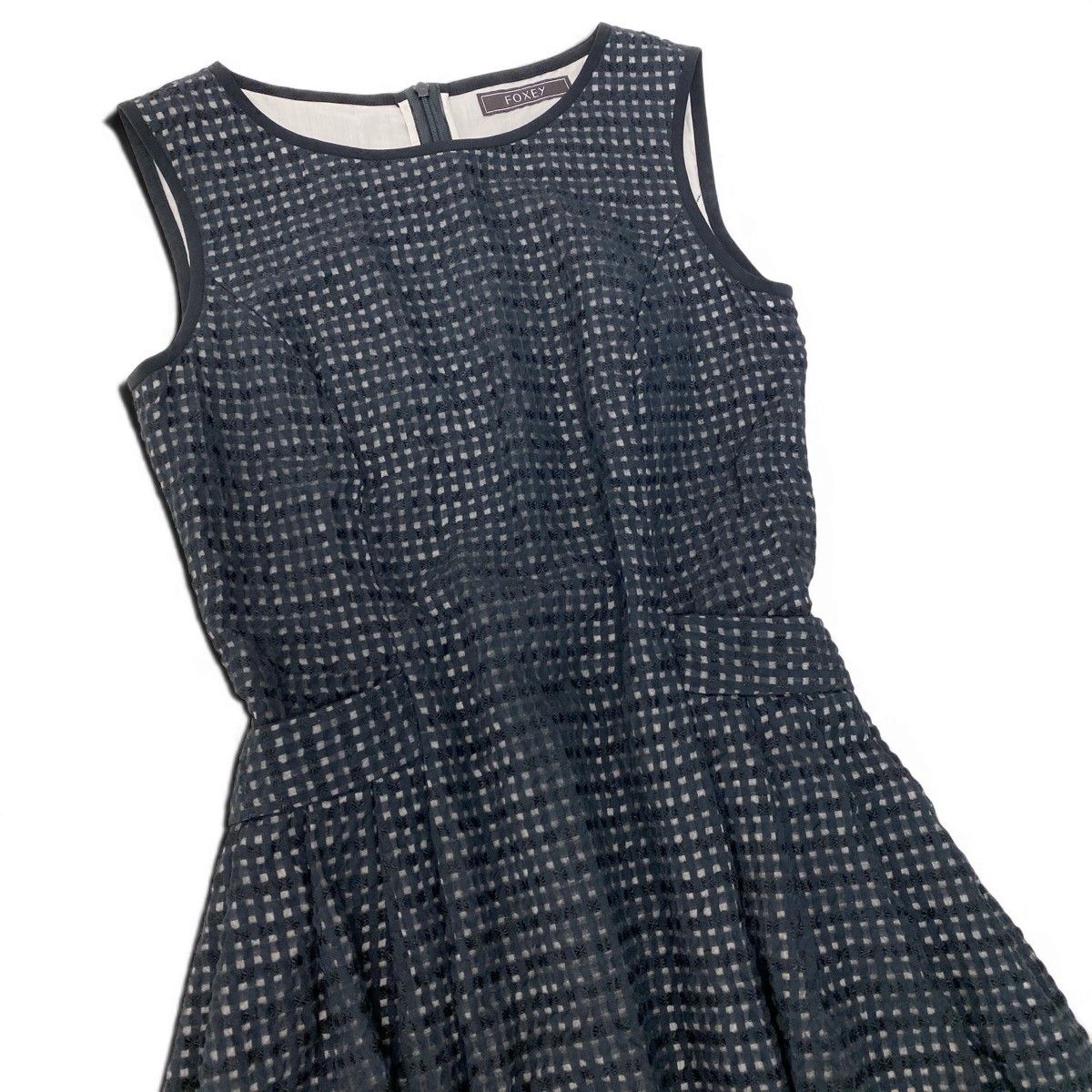 FOXEY　フォクシー　38 ダークデニム ノースリーブ ワンピース 75g23 【未使用タグ付】 FOXEY フォクシー 24SS Early Summer Dress