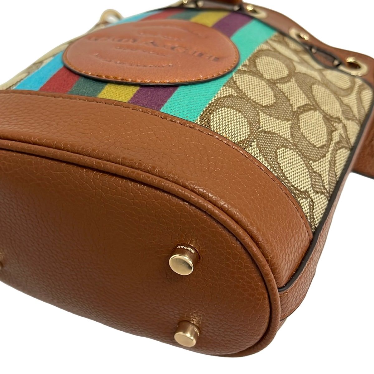 COACH(コーチ) ハンドバッグ シグネチャー柄 C5639 カーキ×ブラウン