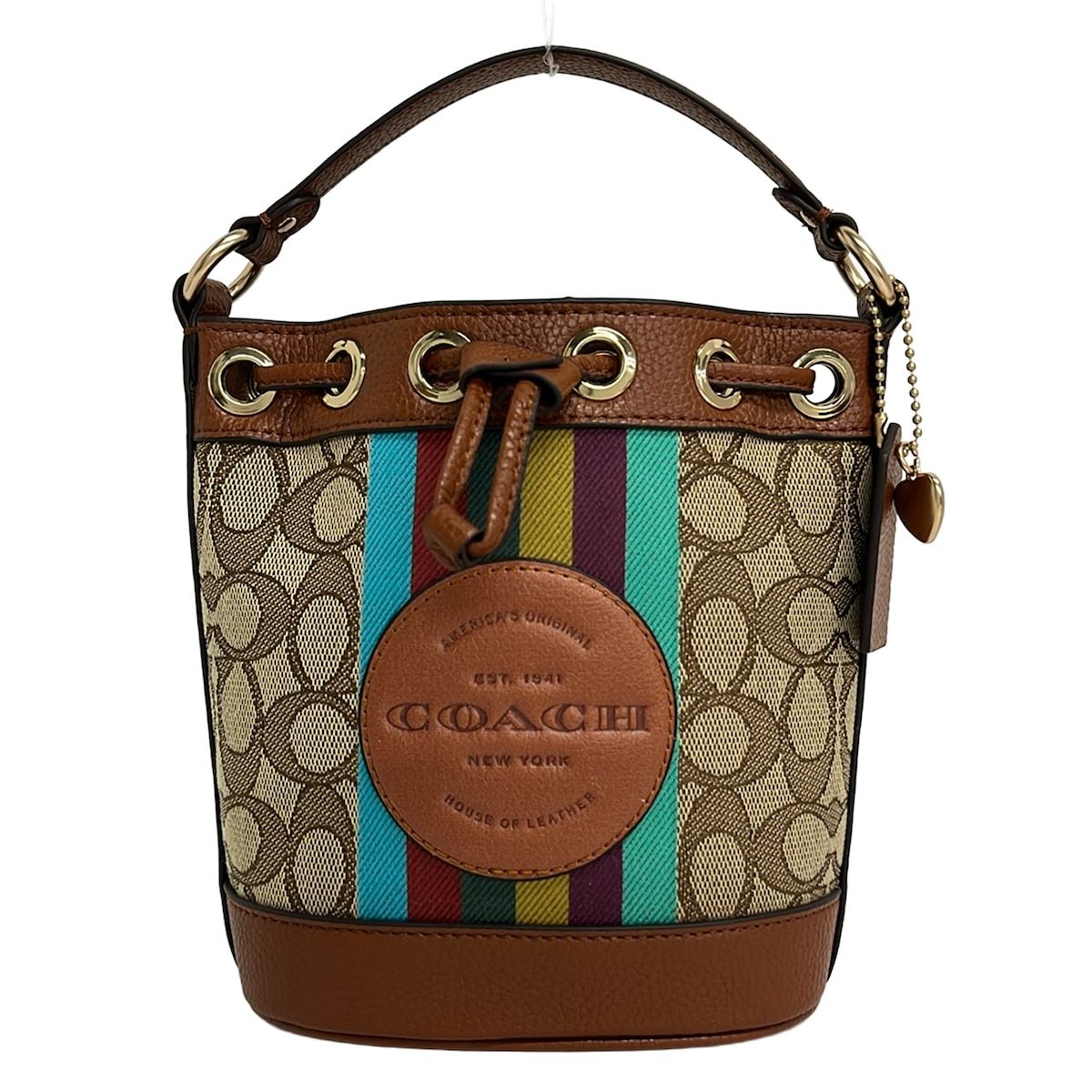 コーチ　ハンドバッグ　シグネチャー COACH(コーチ) ハンドバッグ シグネチャー柄 C5639 カーキ×ブラウン