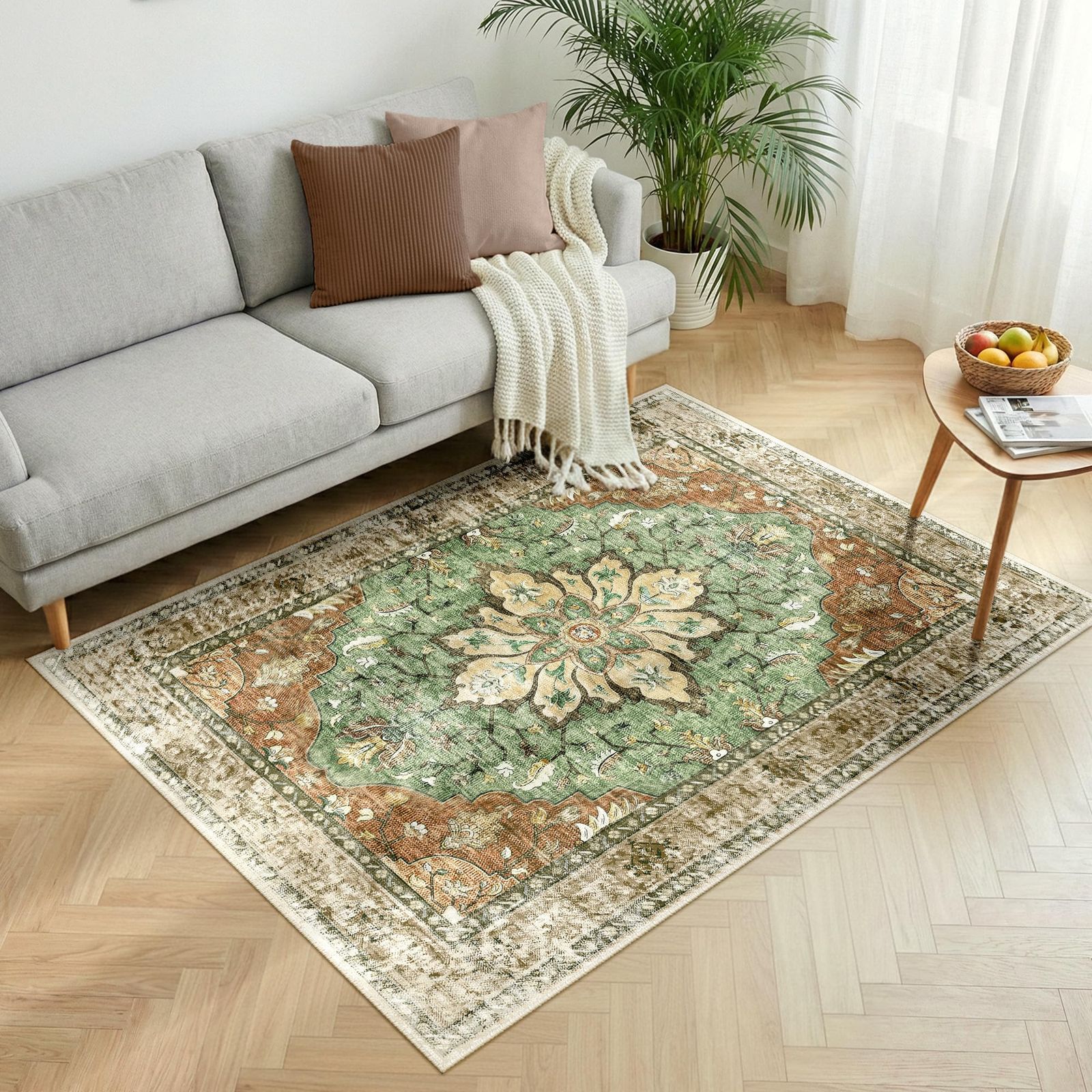 INOVADAY カーペット ラグマット 130×185cm 約1.5畳 絨毯 ペルシャ風