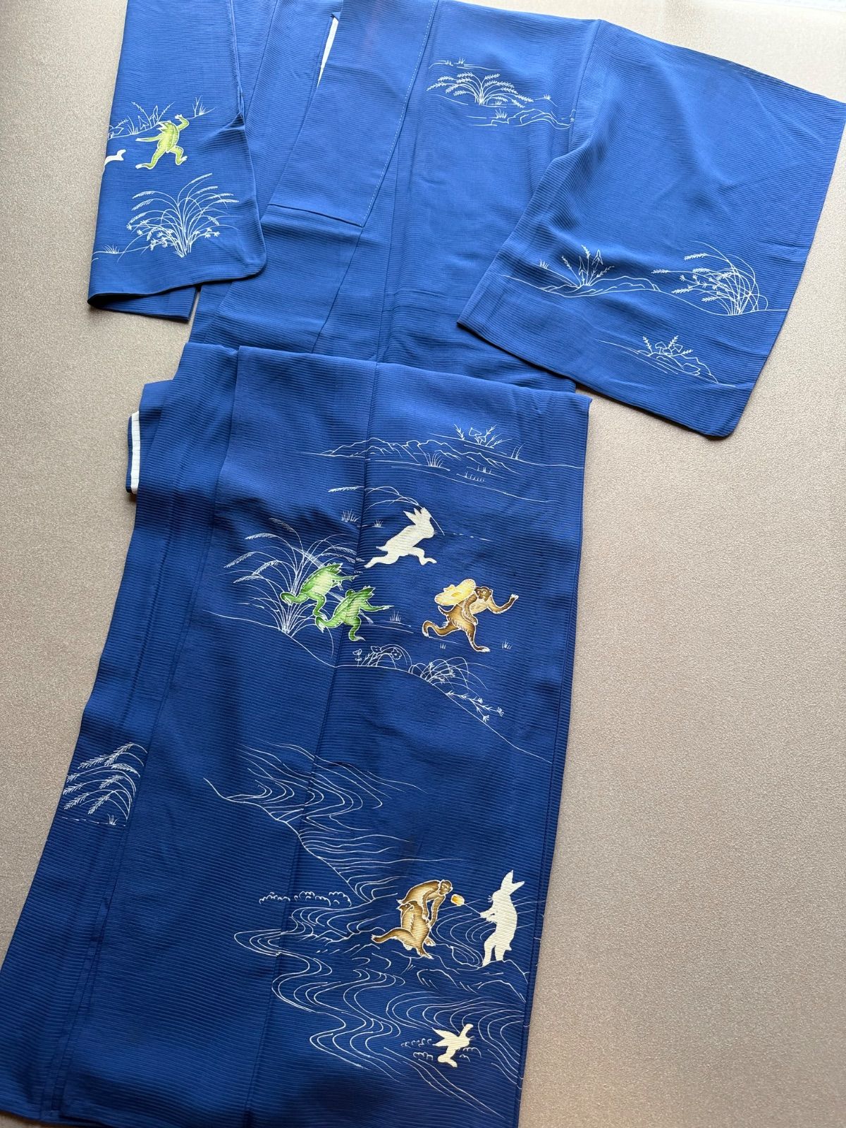 夏着物 絽 付下げ 鳥獣戯画 青 夏物 - メルカリ