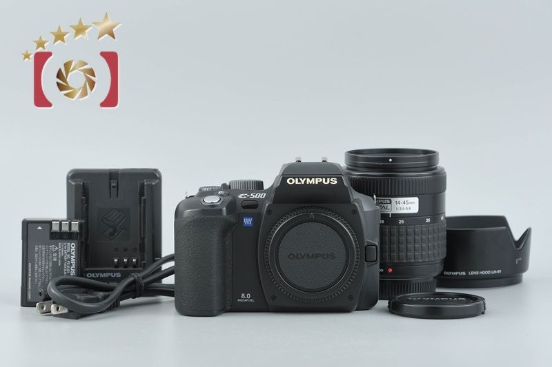 【中古】OLYMPUS オリンパス E-500 ブラック レンズキット シャッター回数僅少