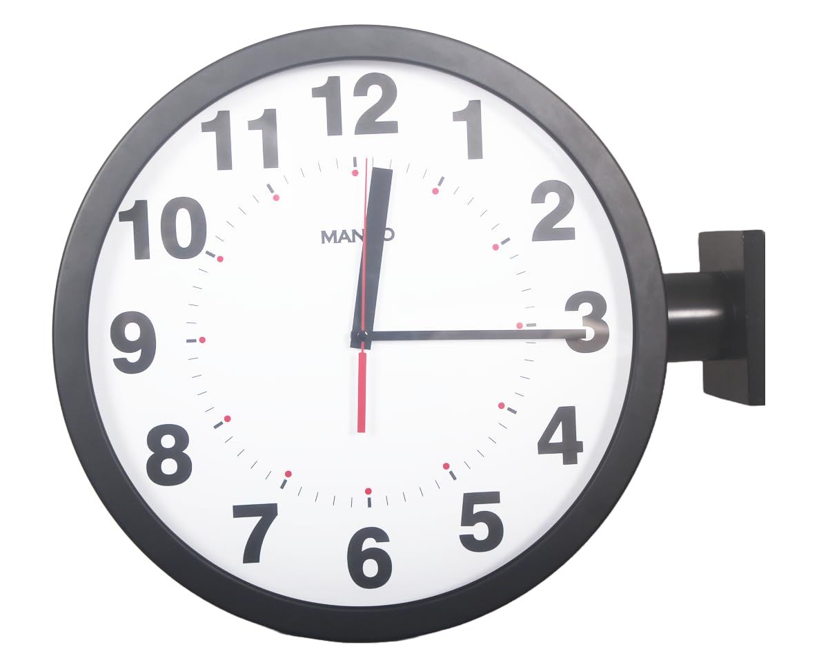 両面電波掛け時計 両面時計 manbo double face wall clock 文字盤の
