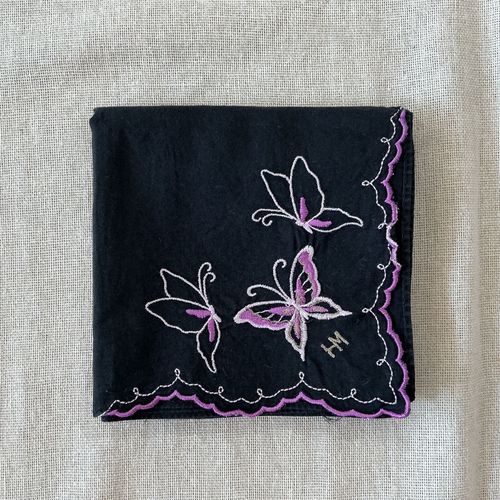 HANAE MORI ハナエモリ ハンカチ ブラック 約47.5×47cm 中古 - メルカリ