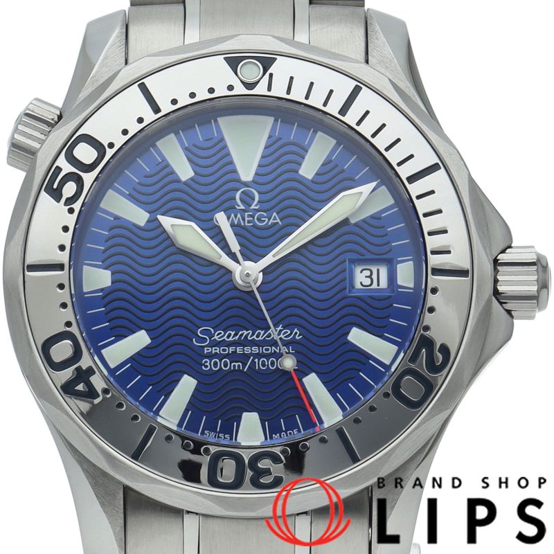 オメガ シーマスター300M クォーツ 36mm 2263.80 SS メンズ時計 ブルー 仕上げ済 美品 【中古】