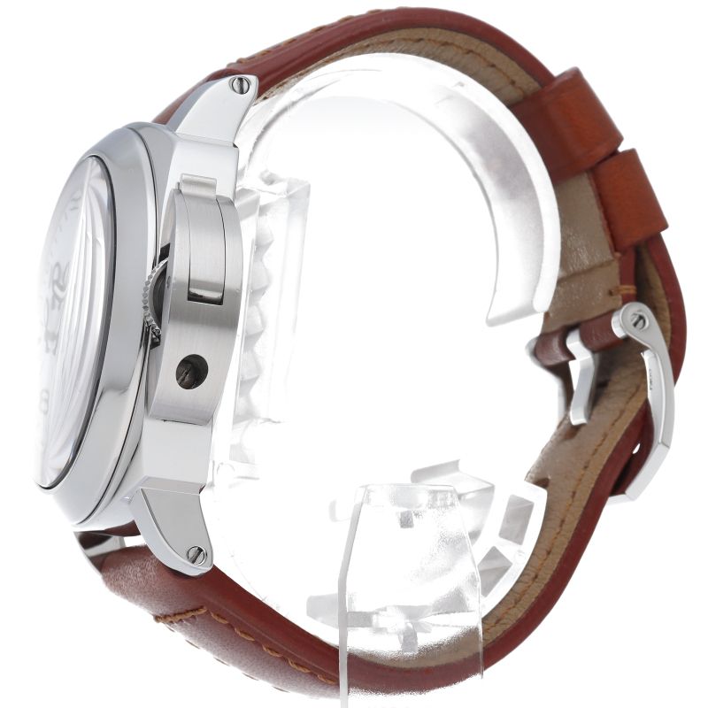 パネライ ルミノールマリーナ 44mm Luminor Marina 44mm PAM00113 箱 保証書 バンド SS/革 メンズ時計 ホワイト 仕上げ済 美品 【中古】 パネライ ルミノールマリーナ 44mm PAM00113 箱 保証書 バンド SS/革