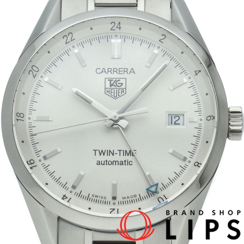 タグ・ホイヤー カレラ ツインタイム GMT オートマチック WV2116.BA0787 SS メンズ時計 ホワイト 仕上げ済