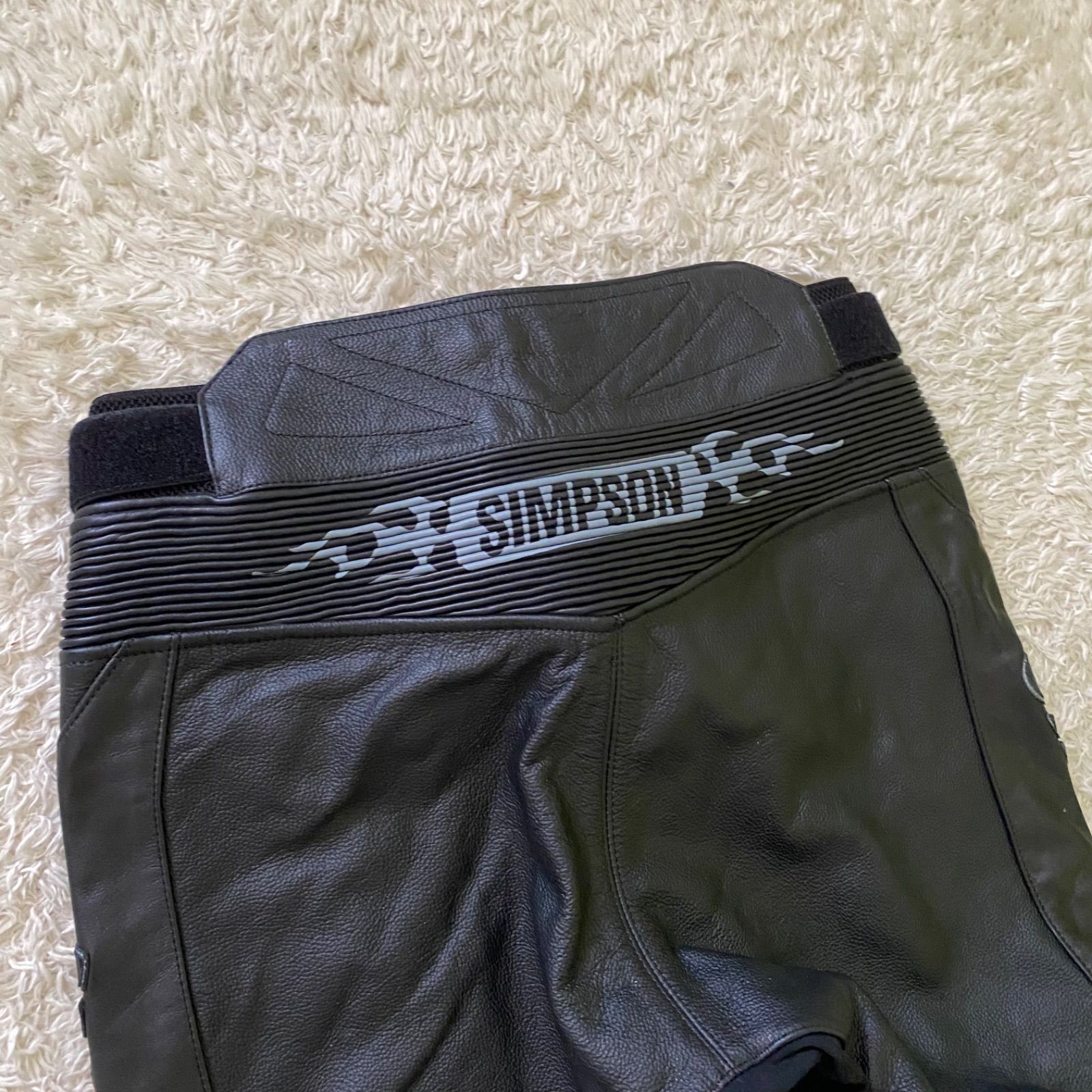 SIMPSON シンプソン レザーパンツ バイクパンツ ブラック サイズLL