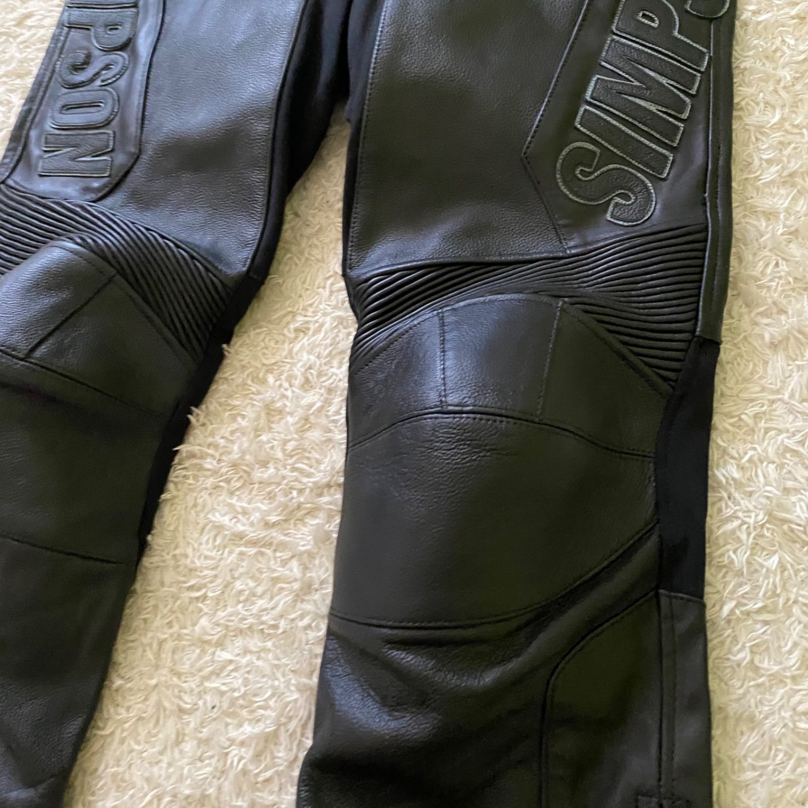 SIMPSON シンプソン レザーパンツ バイクパンツ ブラック サイズLL