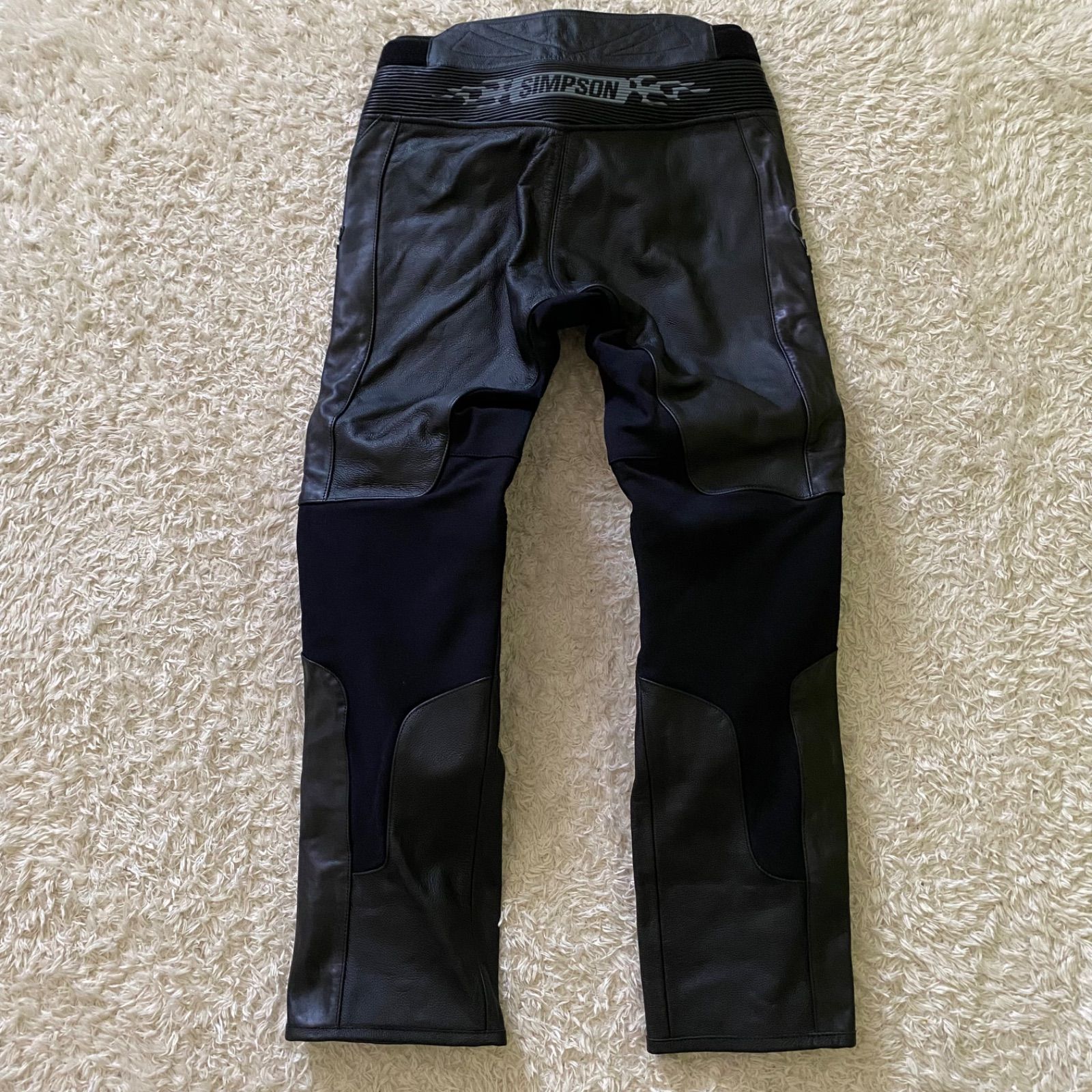 SYMPSON シンプソン バイク 革パンツ 黒 Lサイズ SIMPSON シンプソン レザーパンツ バイクパンツ ブラック サイズLL
