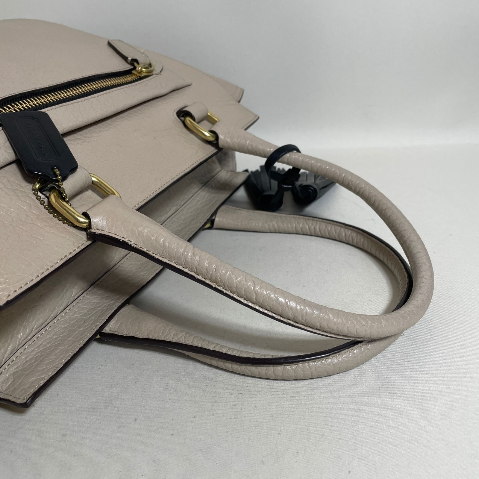 2607-55｜美品｜コーチ トートバッグ レザー グレージュ - メルカリ