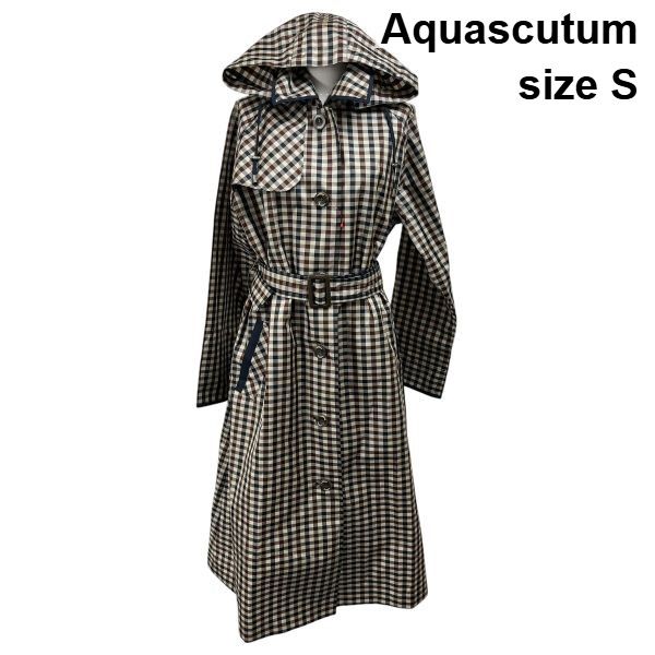◇ アクアスキュータム Aquascutum レインコート クラブチェック柄
