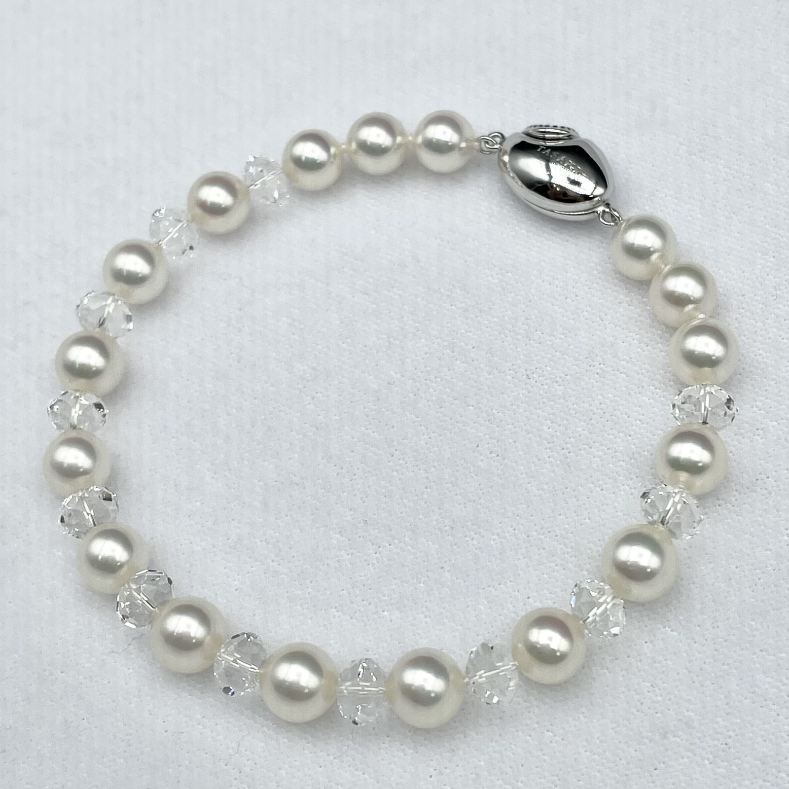 【TASAKI】あこや本真珠 ブレスレット 刻印あり TASAKI 現行 アコヤ真珠 約6.5mm-7mm ブレスレット Silver【2439761