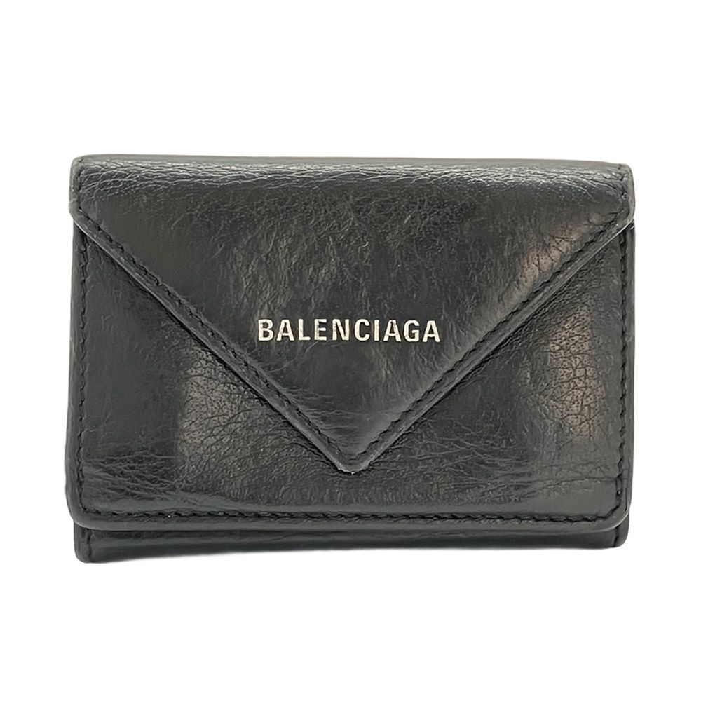 バレンシアガ ペーパー ミニウォレット ブラック BALENCIAGA ABランク