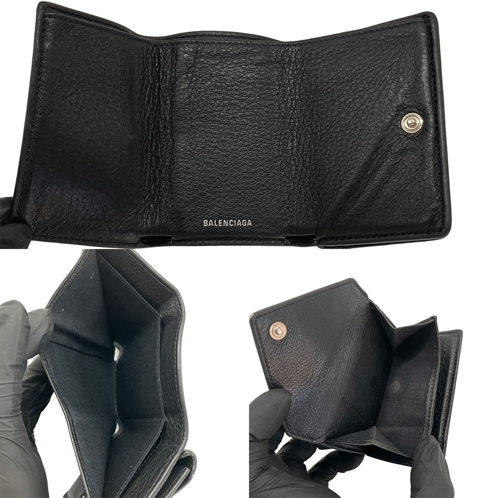 バレンシアガ ペーパー ミニウォレット ブラック BALENCIAGA ABランク