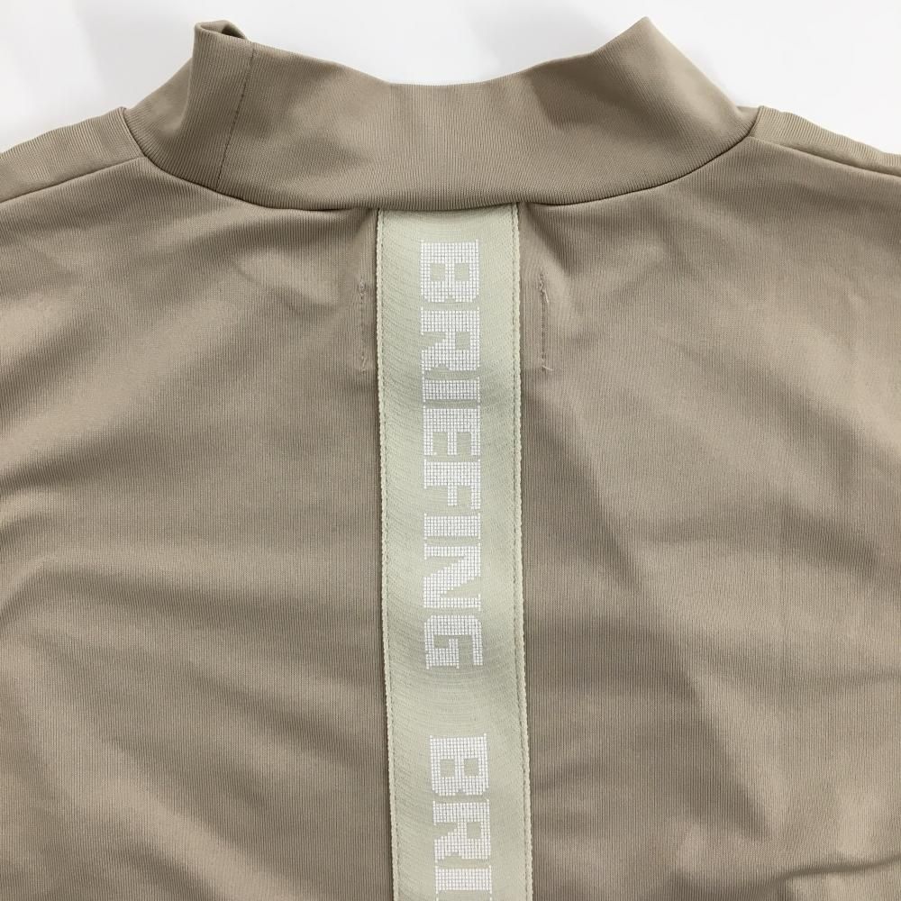 BRIEFING ブリーフィング ベージュ 半袖 M 超美品】ブリーフィング 半袖ハイネックシャツ ベージュ 背面ロゴ