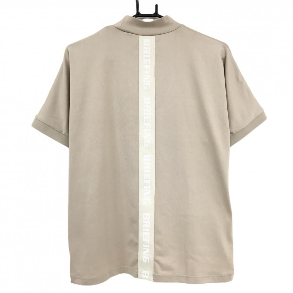 超美品】ブリーフィング 半袖ハイネックシャツ ベージュ 背面ロゴ
